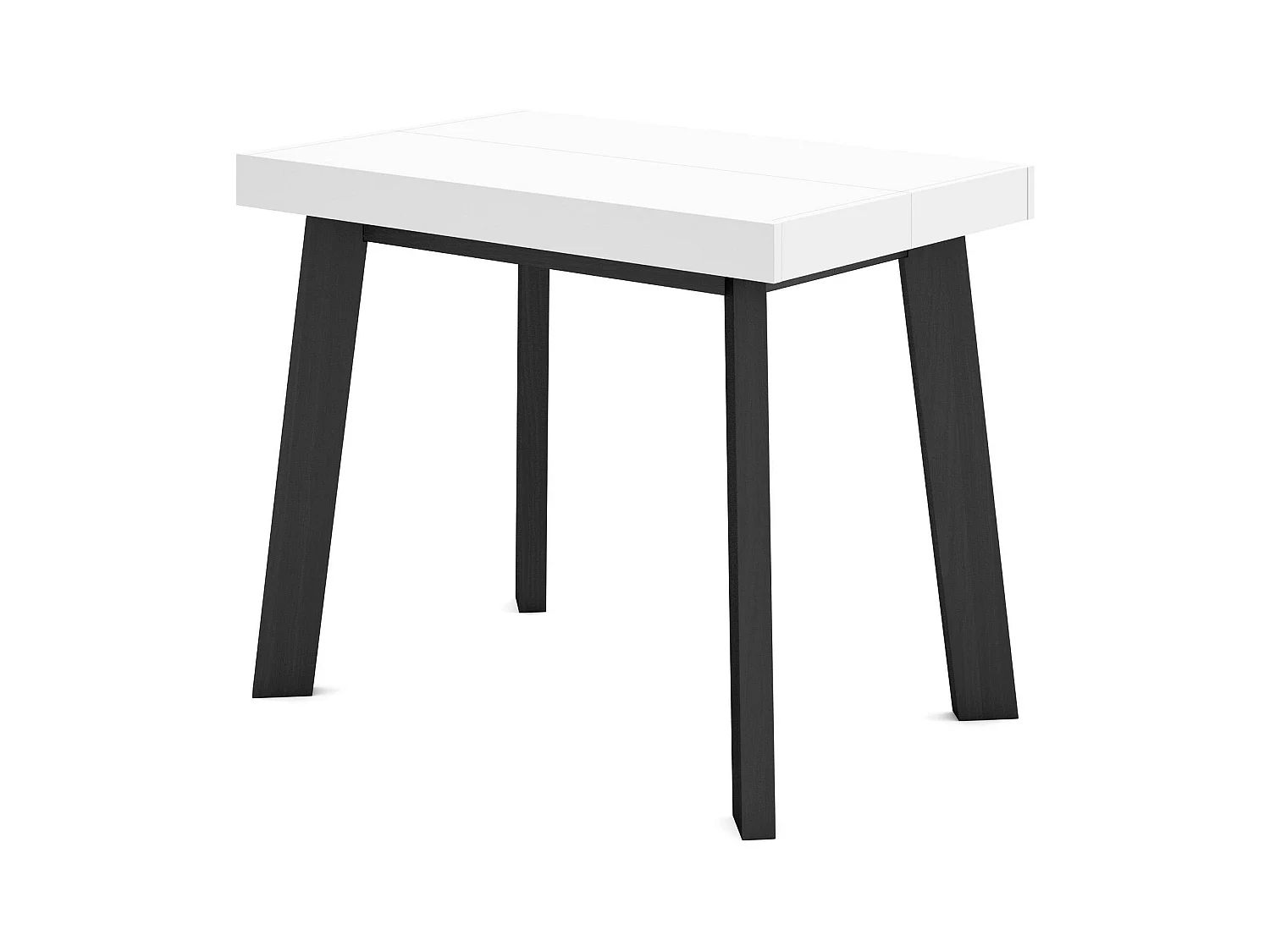 Uitschuifbare Consoletafel, 222x90x73cm, Voor 10 personen, Houten poten, Wit