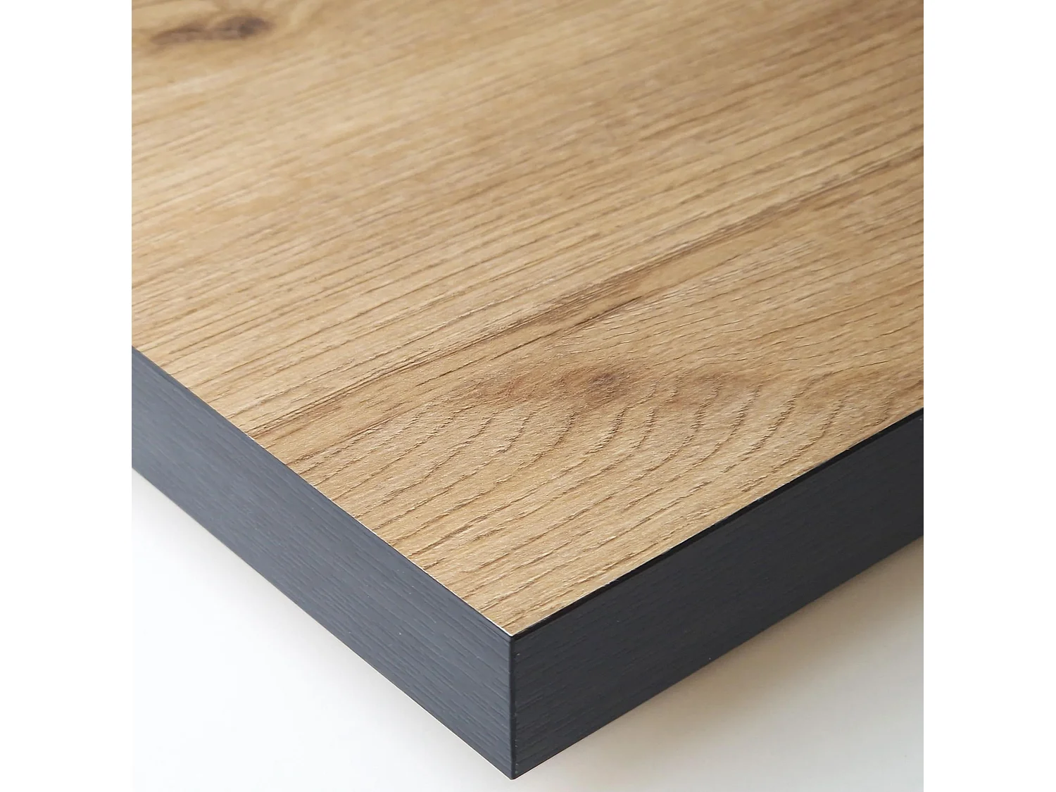 Uitschuifbare Consoletafel, 222x90x73cm, Voor 10 personen, Massief houten poten, Zwart/Eiken