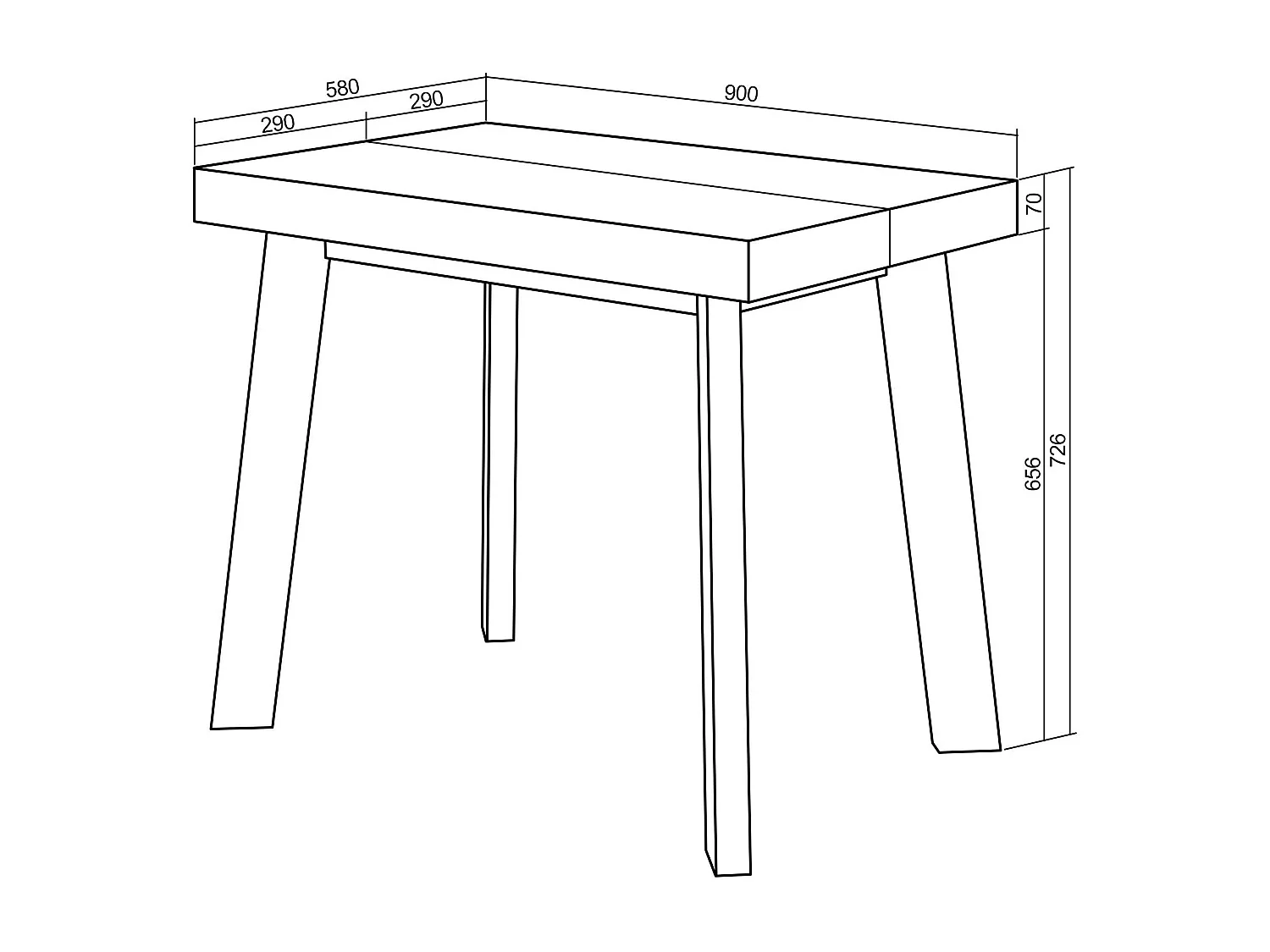 Table console extensible, 262x90x73cm, Pour 12 personnes, Pieds en bois, Chêne