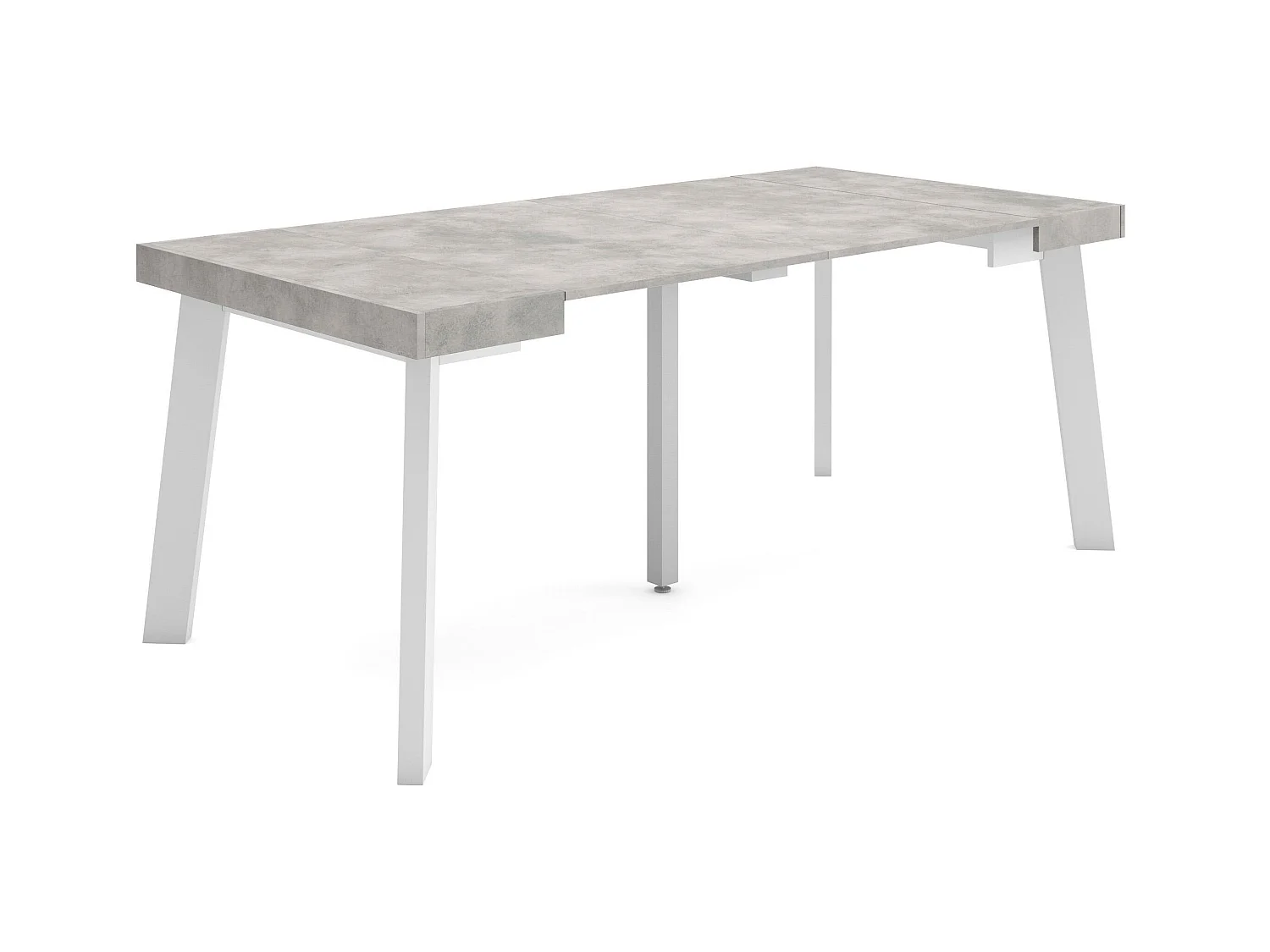 Table console extensible, 180x90x73cm, Pour 8 personnes, Pieds en bois, Ciment
