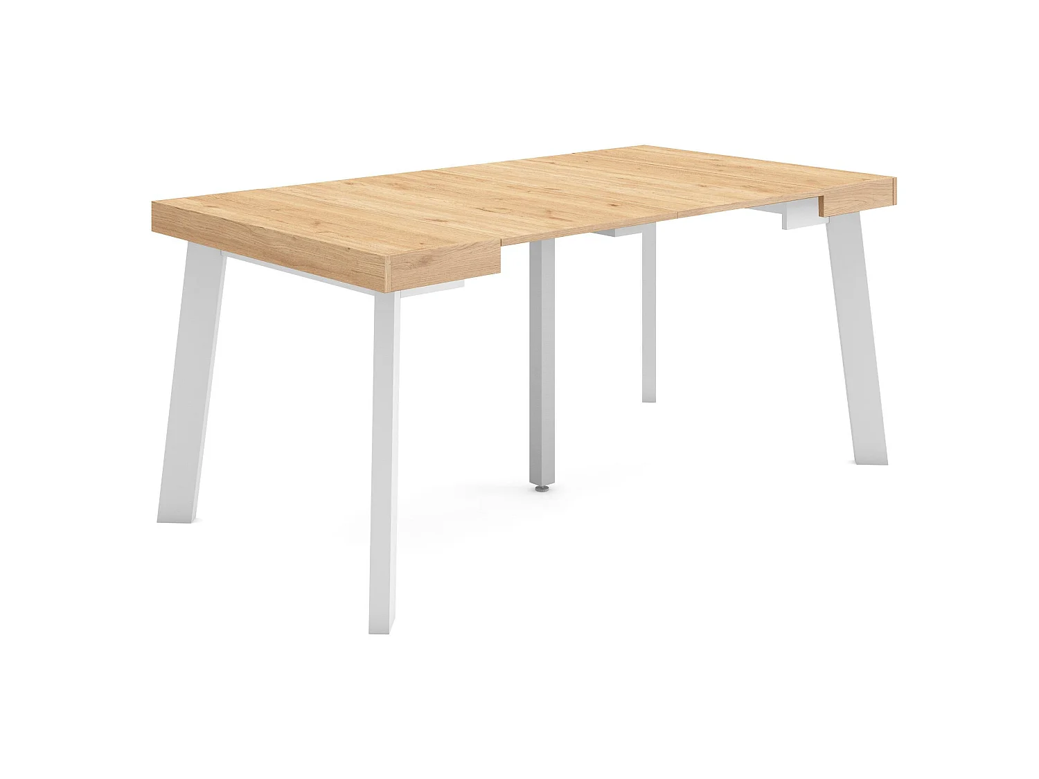 Uitschuifbare Consoletafel, 160x90x73cm, Voor 8 personen, Houten poten, Eiken
