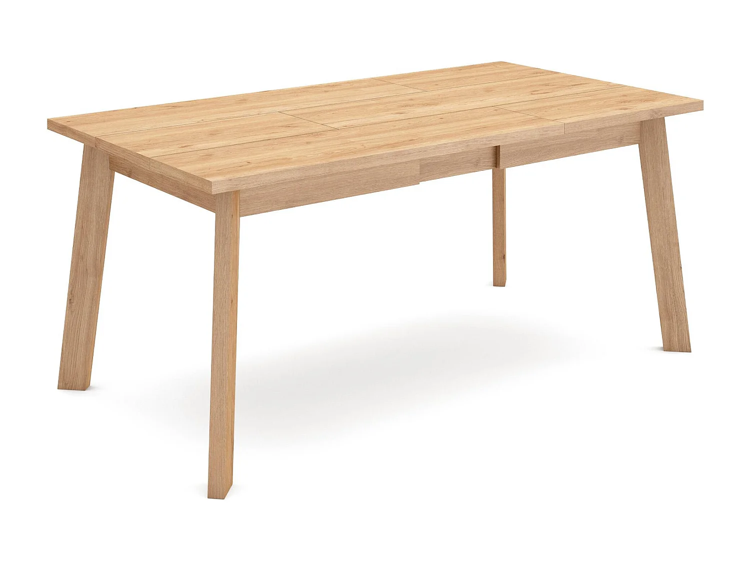 Eettafel, 167x90x75cm, Voor 8 personen, Houten poten, Eiken