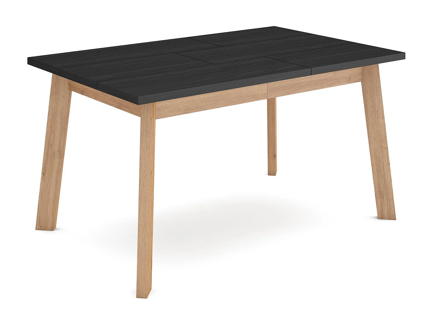 Esszimmertisch , 140x90x75cm, Für 6 Gäste, Hölzerne Beine, Eiche Schwarz