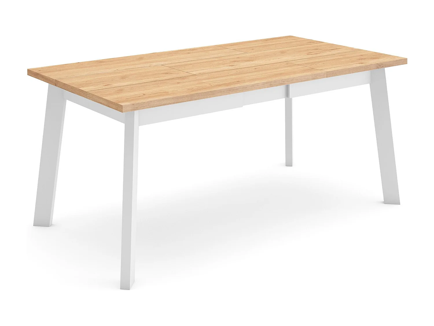 Eettafel, 167x90x75cm, Voor 8 personen, Houten poten, Eiken