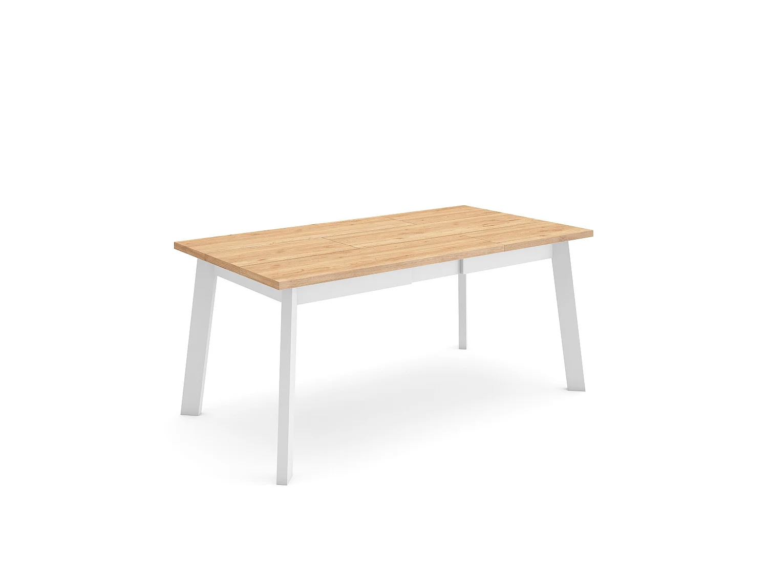 Eettafel, 167x90x75cm, Voor 8 personen, Houten poten, Eiken