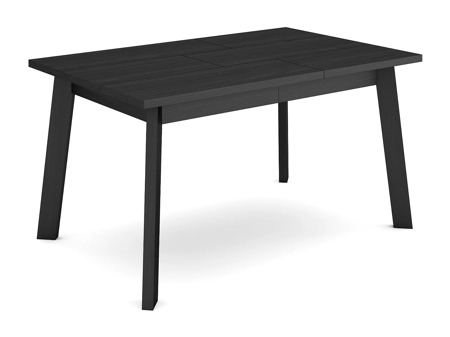 Table à manger, 140x90x75cm, Pour 6 personnes, Pieds en bois, Noir