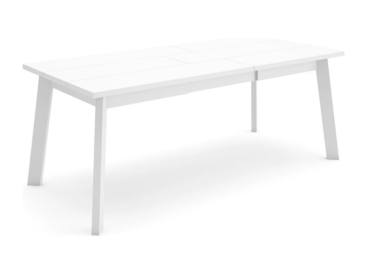 Mesa Sala de Jantar, 194x90x75cm, Para 10 pessoas, Pés de madeira, Branco