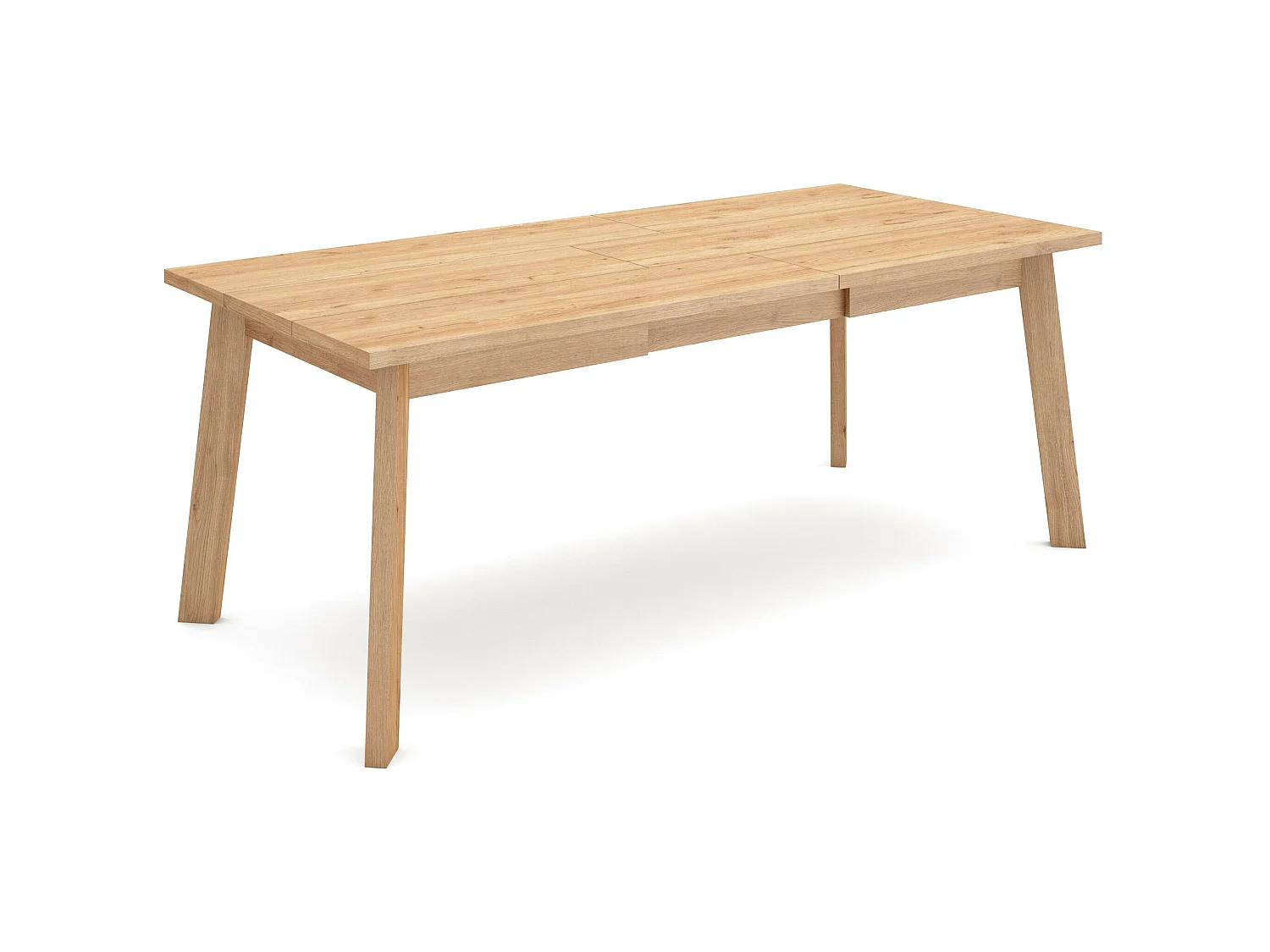 Table à manger, 194x90x75cm, Pour 10 personnes, Pieds en bois, Chêne