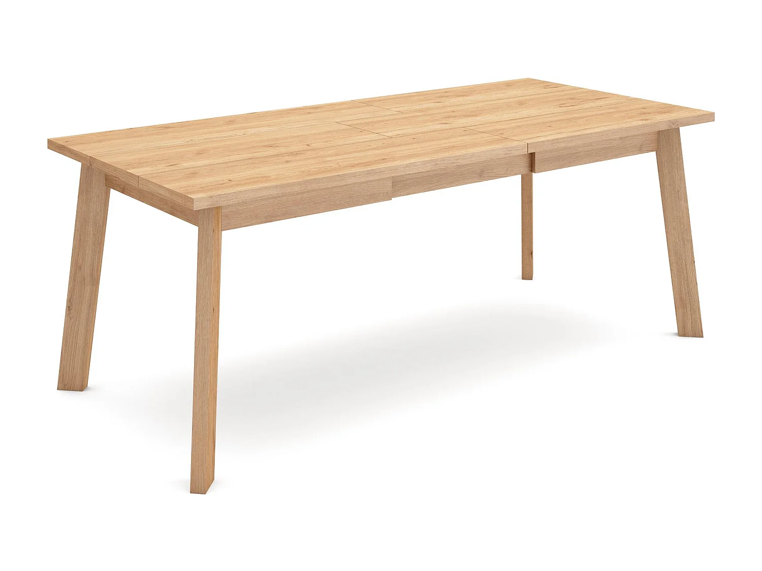 Eettafel, 194x90x75cm, Voor 10 personen, Houten poten, Eiken