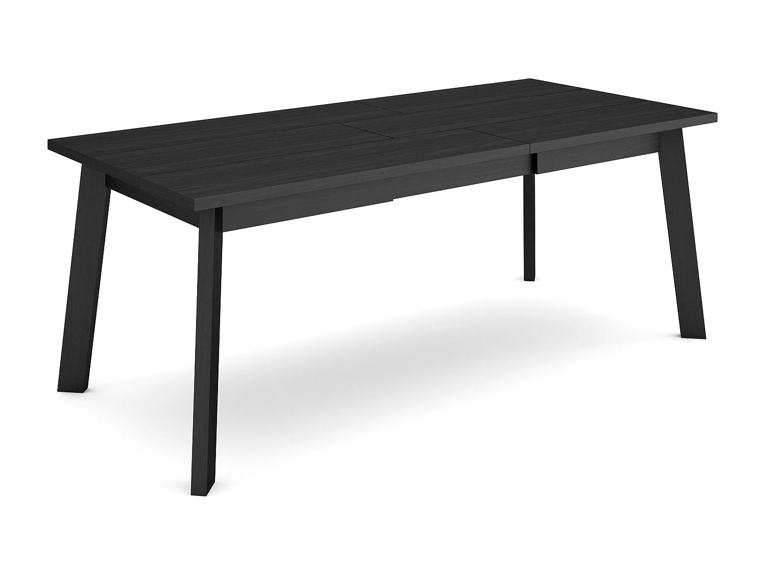 Eettafel, 194x90x75cm, Voor 10 personen, Houten poten, Zwart