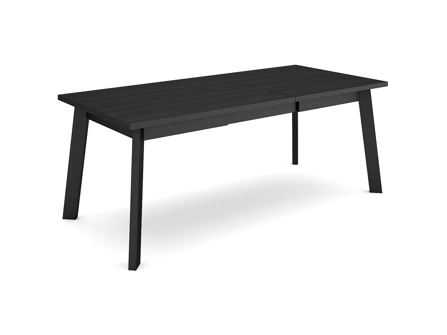 Table à manger, 194x90x75cm, Pour 10 personnes, Pieds en bois, Noir