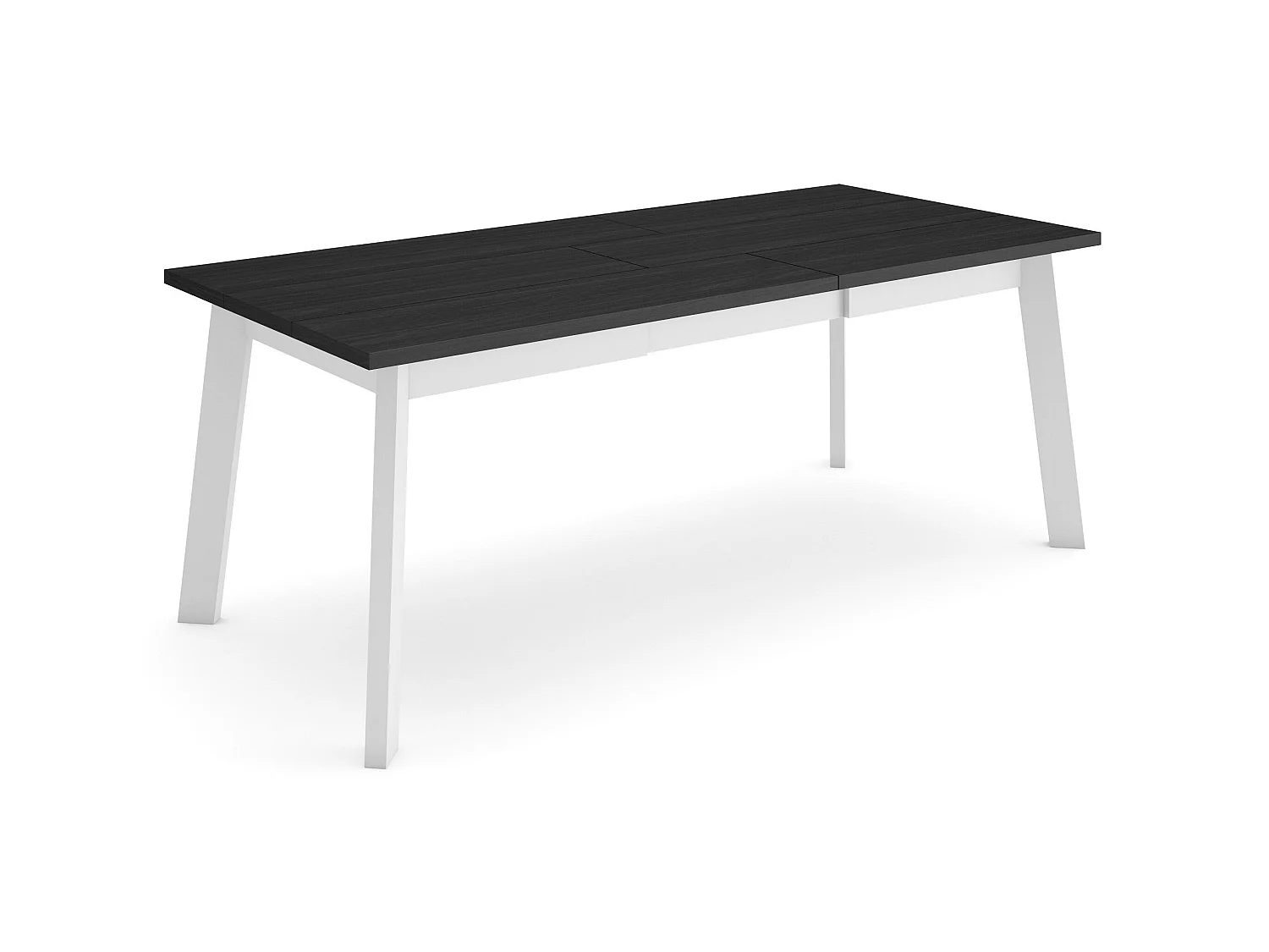 Table à manger, 194x90x75cm, Pour 10 personnes, Pieds en bois, Noir