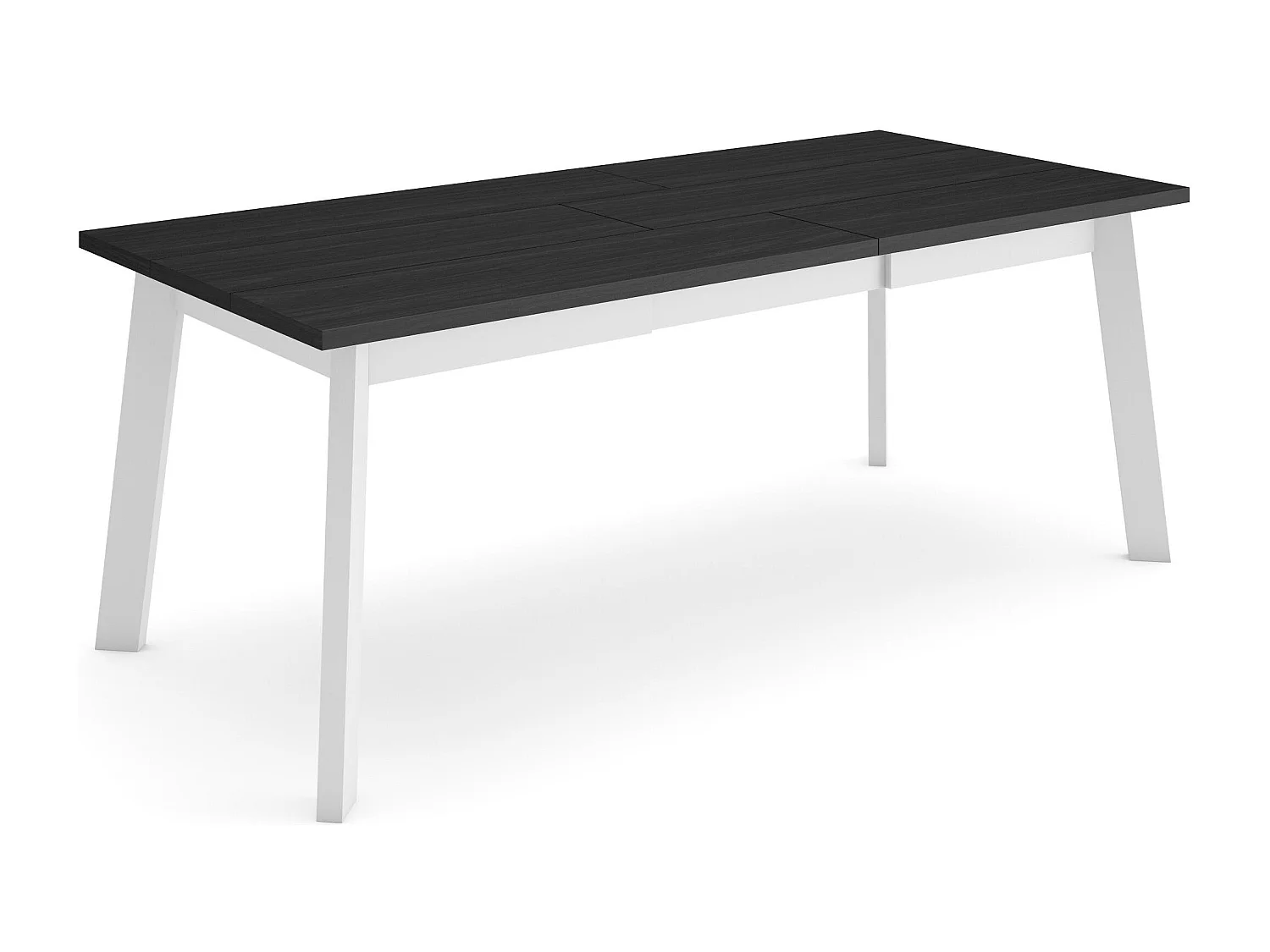 Mesa Comedor, 194x90x75cm, Para 10 Comensales, Patas de madera, Negro