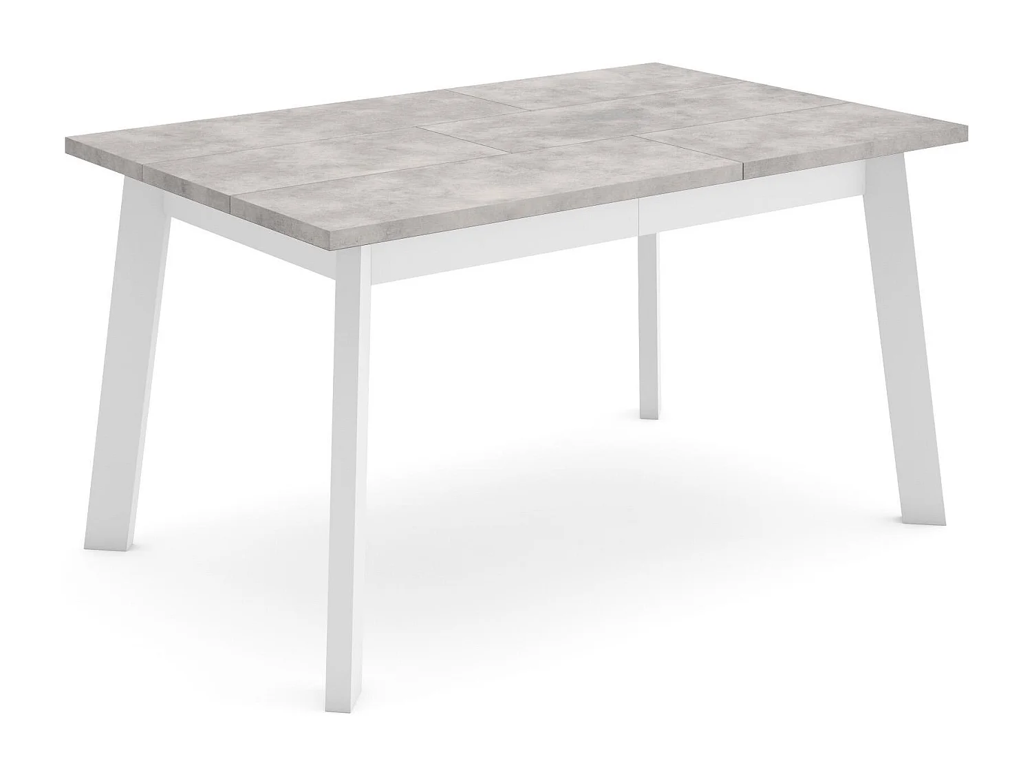 Table à manger, 140x90x75cm, Pour 6 personnes, Pieds en bois, Ciment