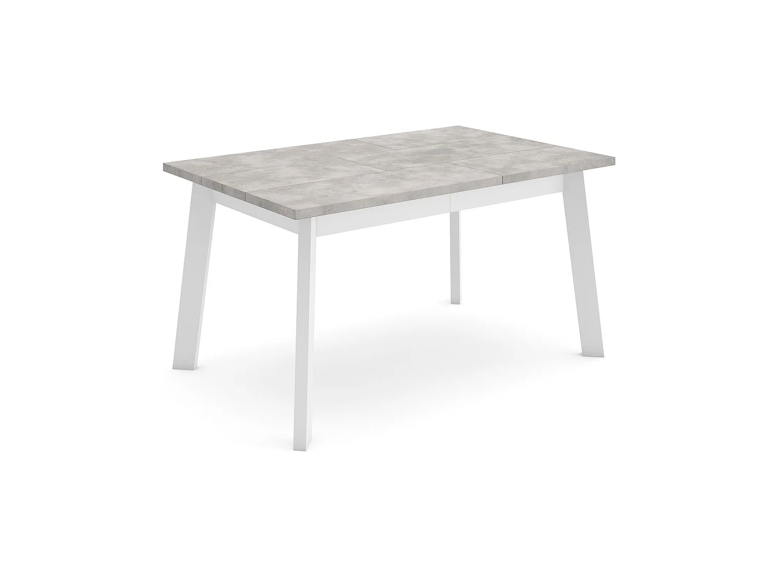 Eettafel, 140x90x75cm, Voor 6 personen, Houten poten, Cement