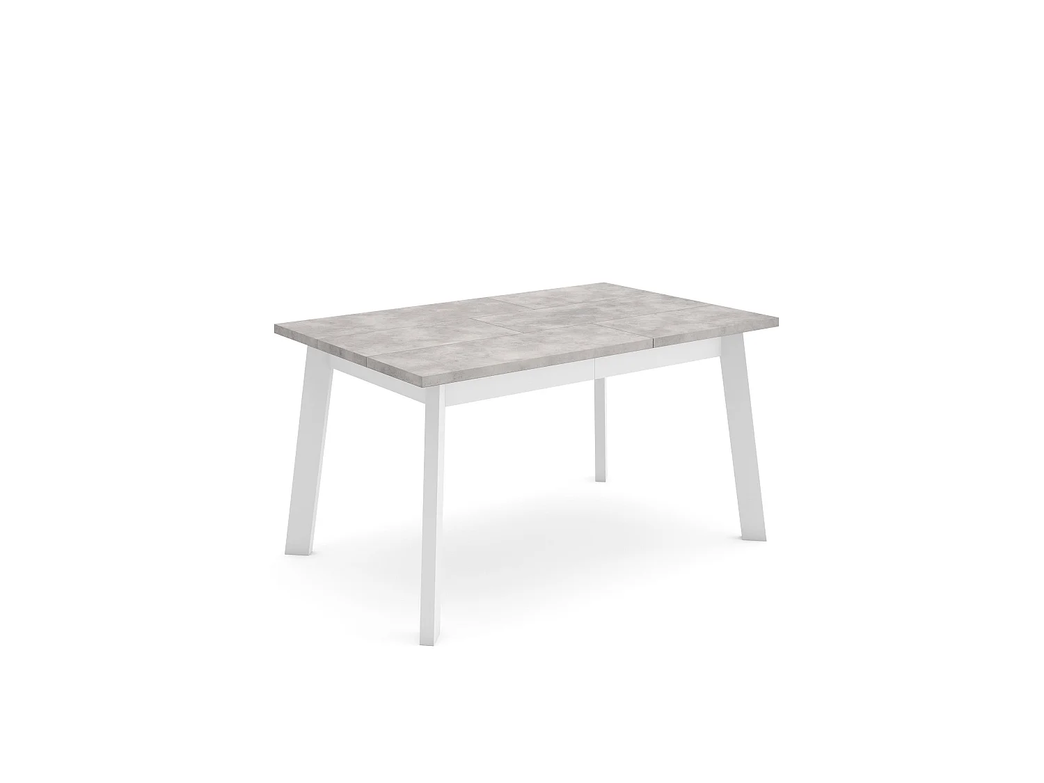 Eettafel, 140x90x75cm, Voor 6 personen, Houten poten, Cement