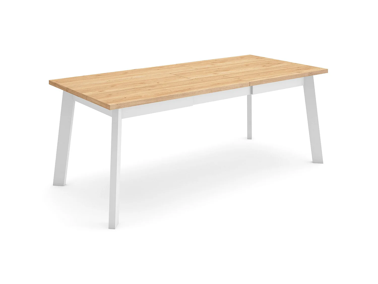 Table à manger, 194x90x75cm, Pour 10 personnes, Pieds en bois, Chêne