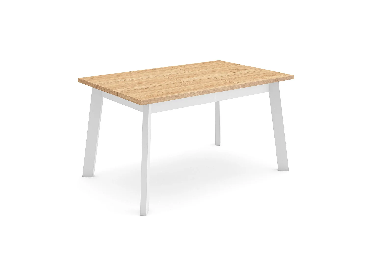 Eettafel, 140x90x75cm, Voor 6 personen, Houten poten, Eiken