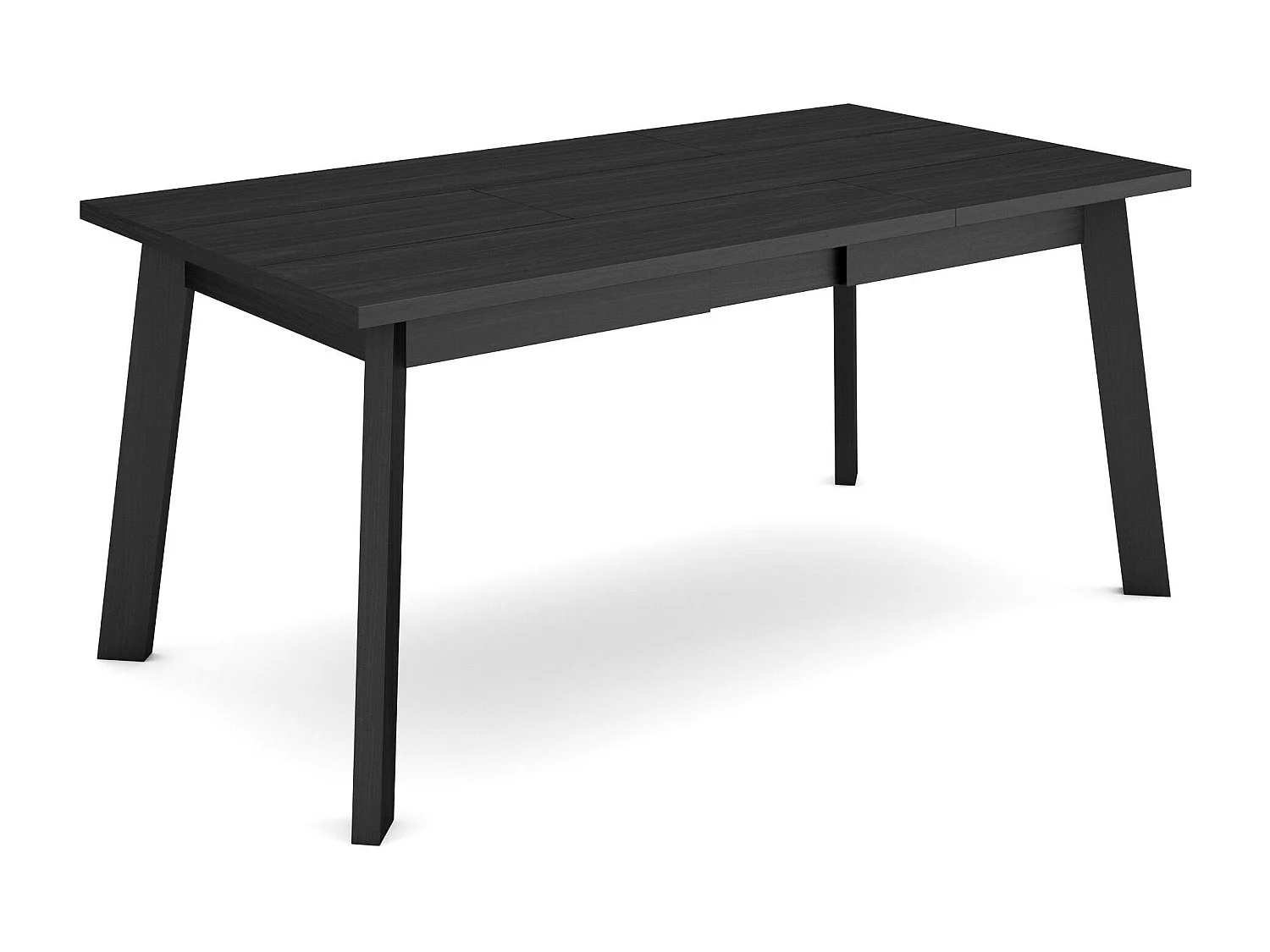 Table à manger, 167x90x75cm, Pour 8 personnes, Pieds en bois, Noir