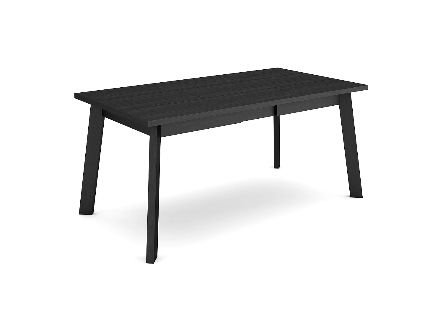 Table à manger, 167x90x75cm, Pour 8 personnes, Pieds en bois, Noir
