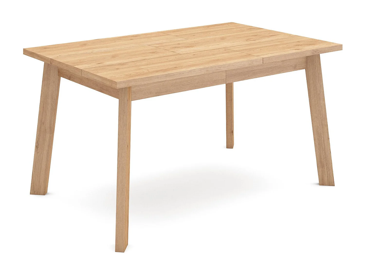 Eettafel, 140x90x75cm, Voor 6 personen, Houten poten, Eiken