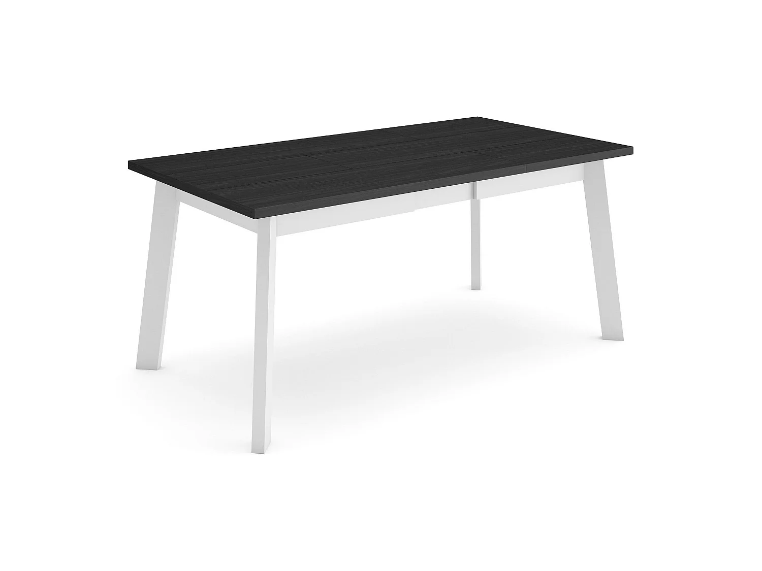 Table à manger, 167x90x75cm, Pour 8 personnes, Pieds en bois, Noir