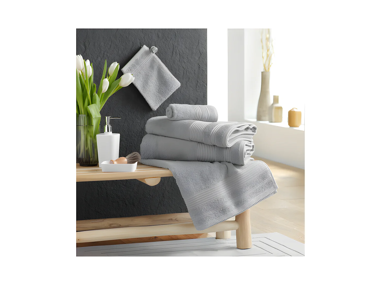 Serviette de Douche éponge – Drap de Douche 100% Coton 500g/m² – Serviette de Bain 70x130cm