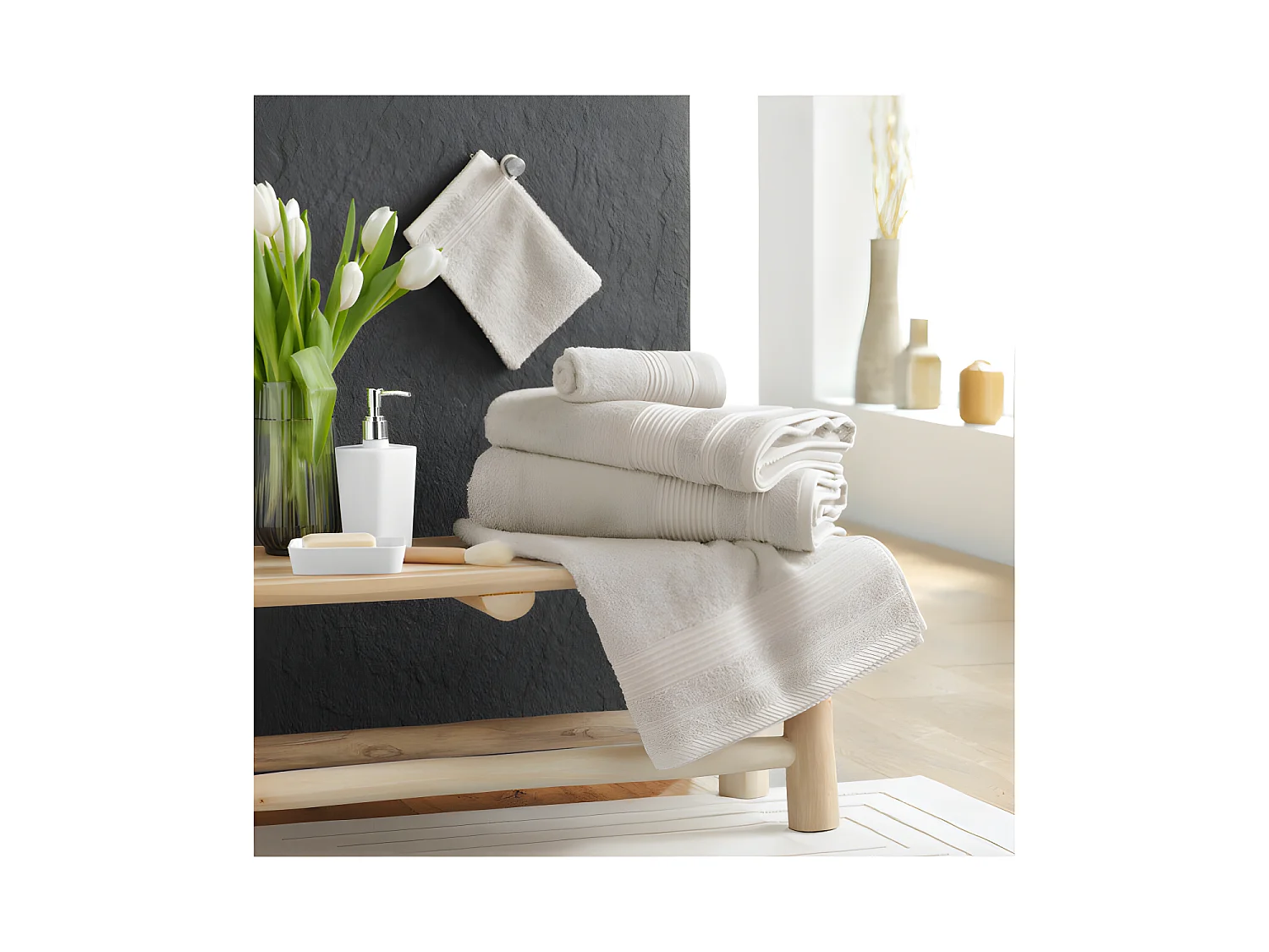 Serviette de Douche éponge – Drap de Douche 100% Coton 500g/m² – Serviette de Bain 70x130cm