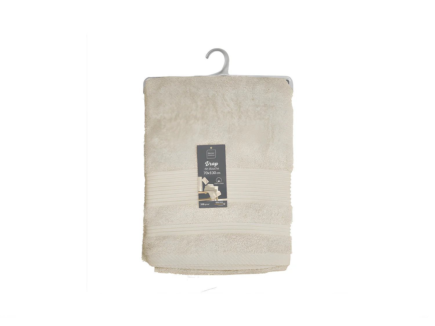 Serviette de Douche éponge – Drap de Douche 100% Coton 500g/m² – Serviette de Bain 70x130cm