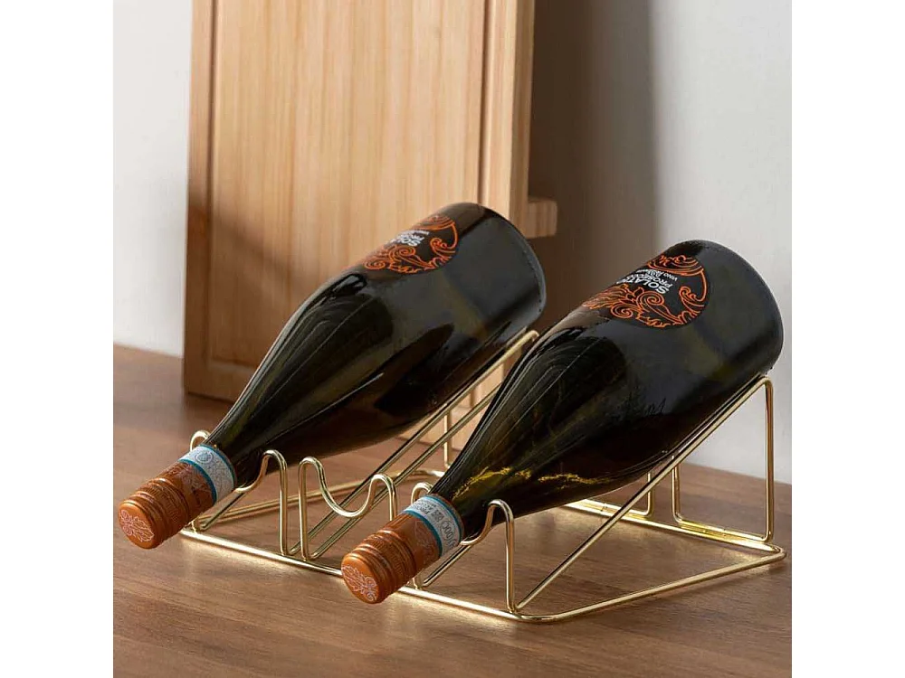 Support à bouteilles en métal Wired Doré