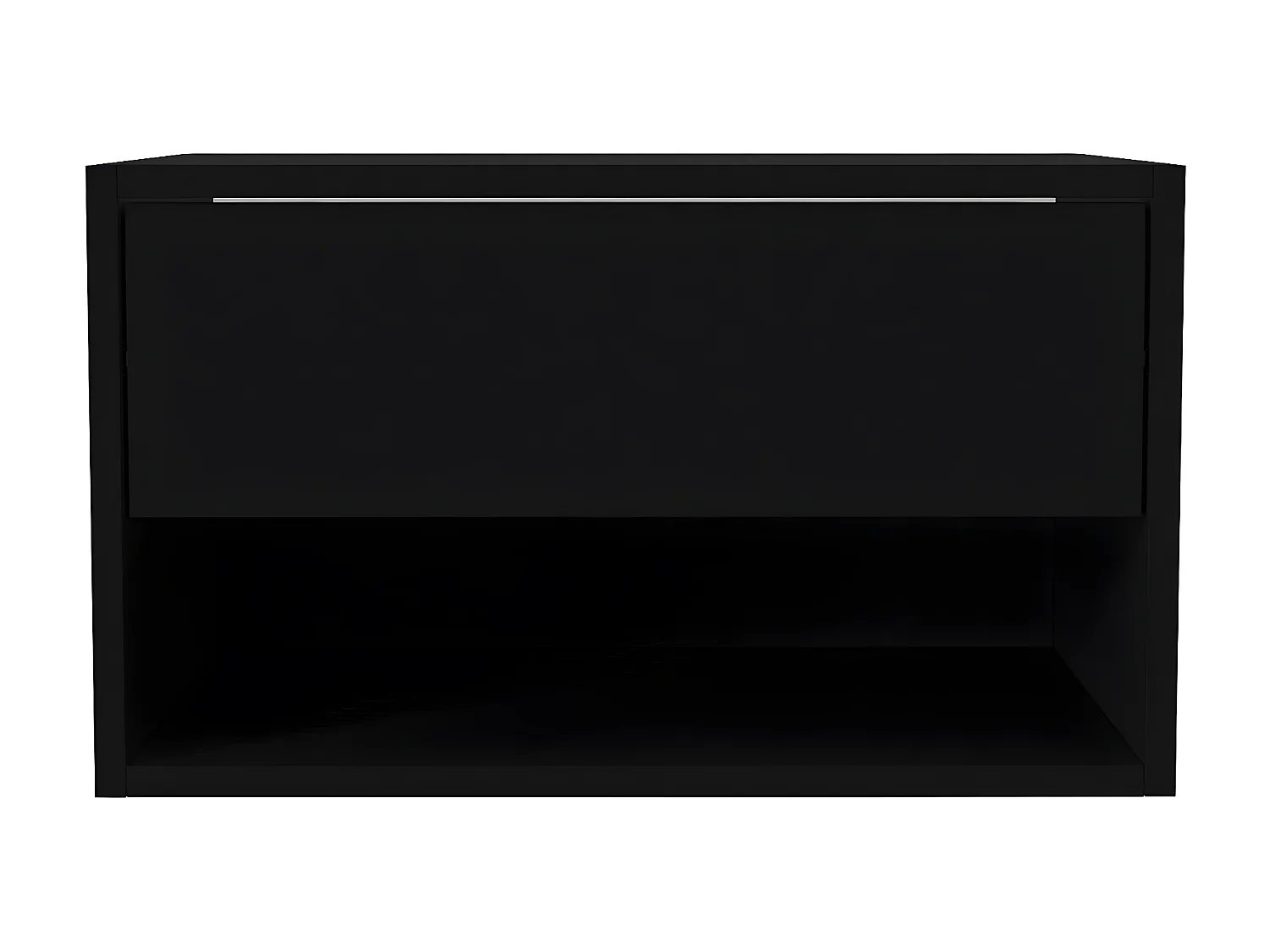 2er-Set Nachttische hängend - 1 Schublade & 1 Ablage - Schwarz - RITAMI