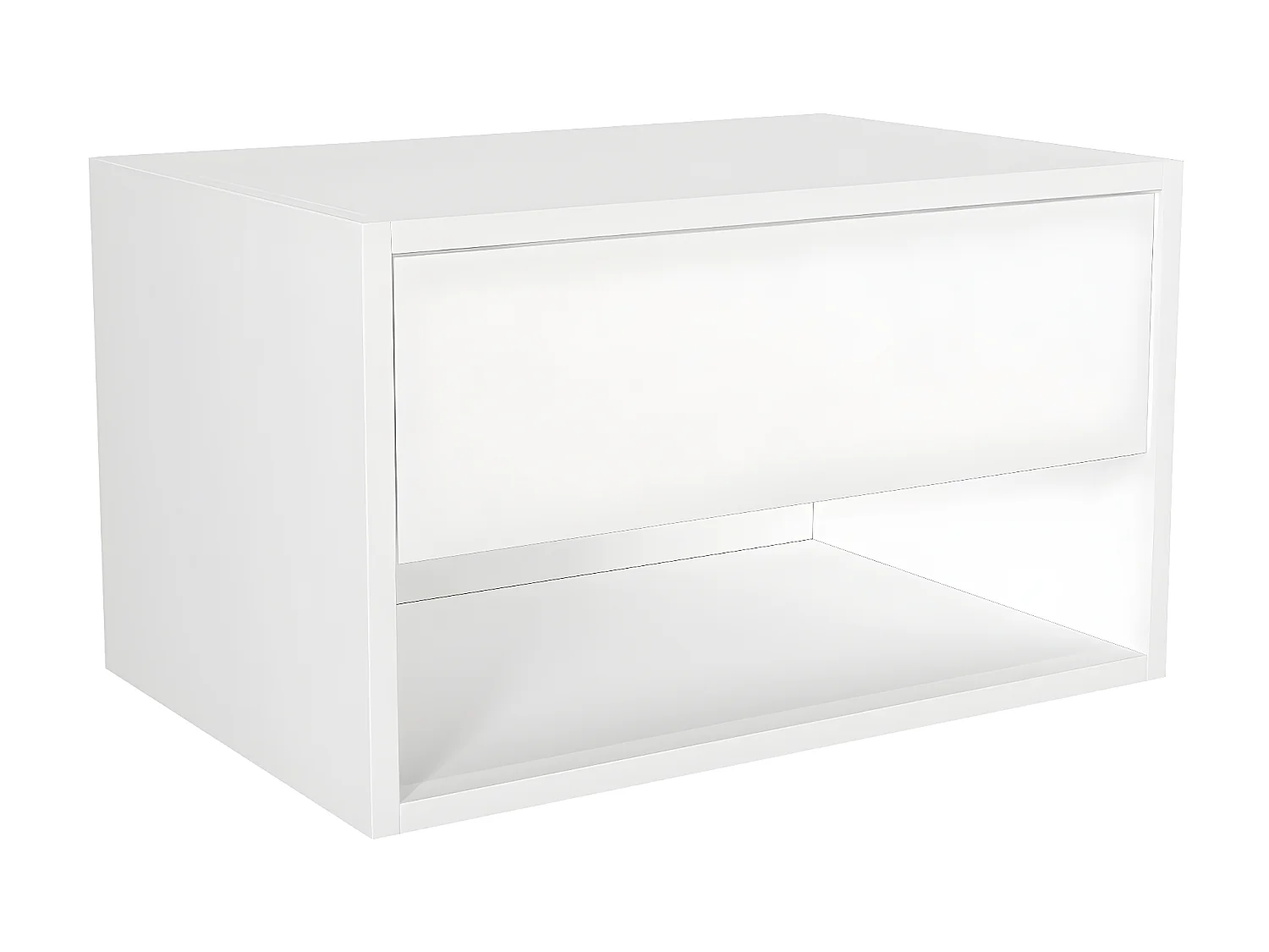 Set van 2 hangend nachtkastjes - 1 lade en 1 nis - Wit - RITAMI