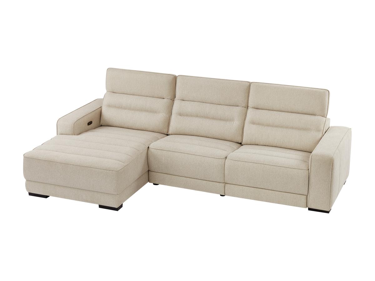 Eckrelaxsofa elektrisch - Ecke links - Stoff - Beige - BROTENI günstig online kaufen