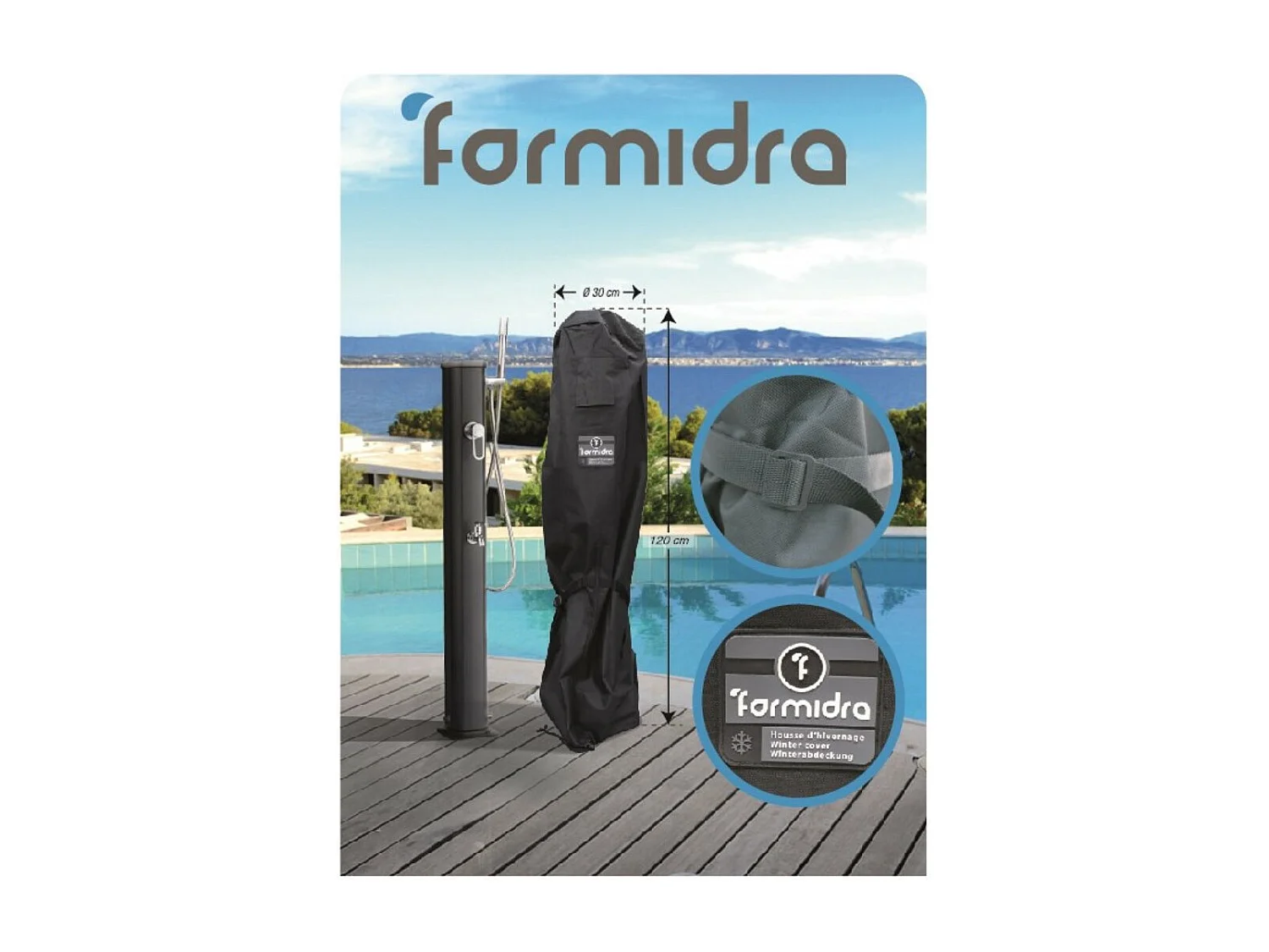 Funda de ducha solar Formidra 120x30x30cm - Compatible con Jolly Go y Happy GO