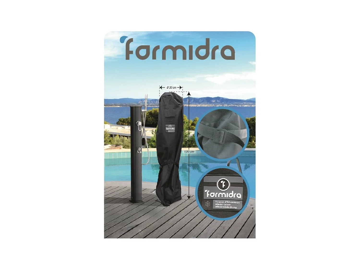 Formidra-Abdeckung für Solardusche 120x30x30cm - Kompatibel mit Jolly Go und Happy GO