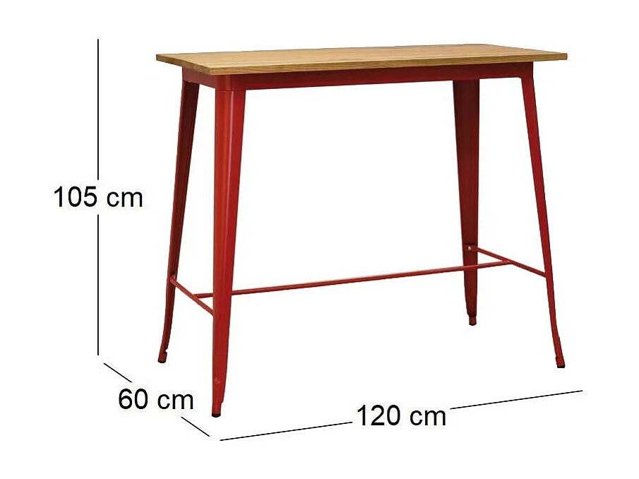Ensemble table haute et tabourets métal industriel