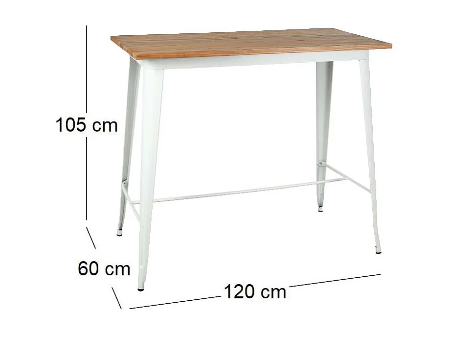 Ensemble table haute et tabourets métal industriel