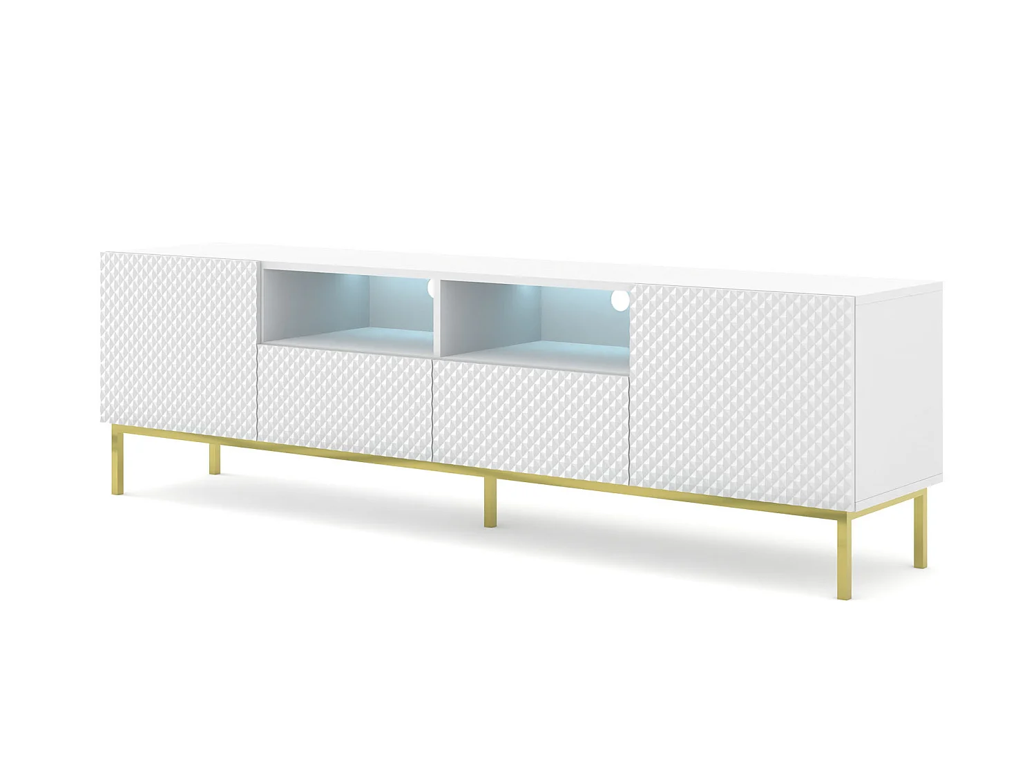 TV-meubel RAVENNA C 200 cm 2D2S glanzend wit