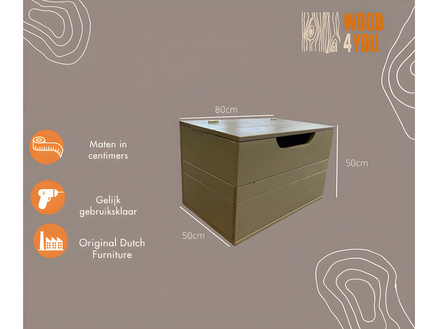 Wood4you - Coffre à jouets Kick Vert