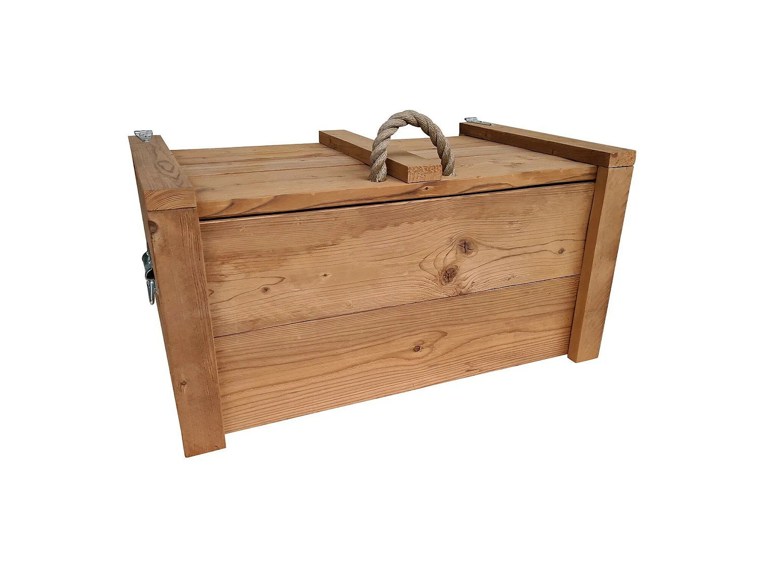 Wood4you - Rangement / coffre à jouets en bois torréfié