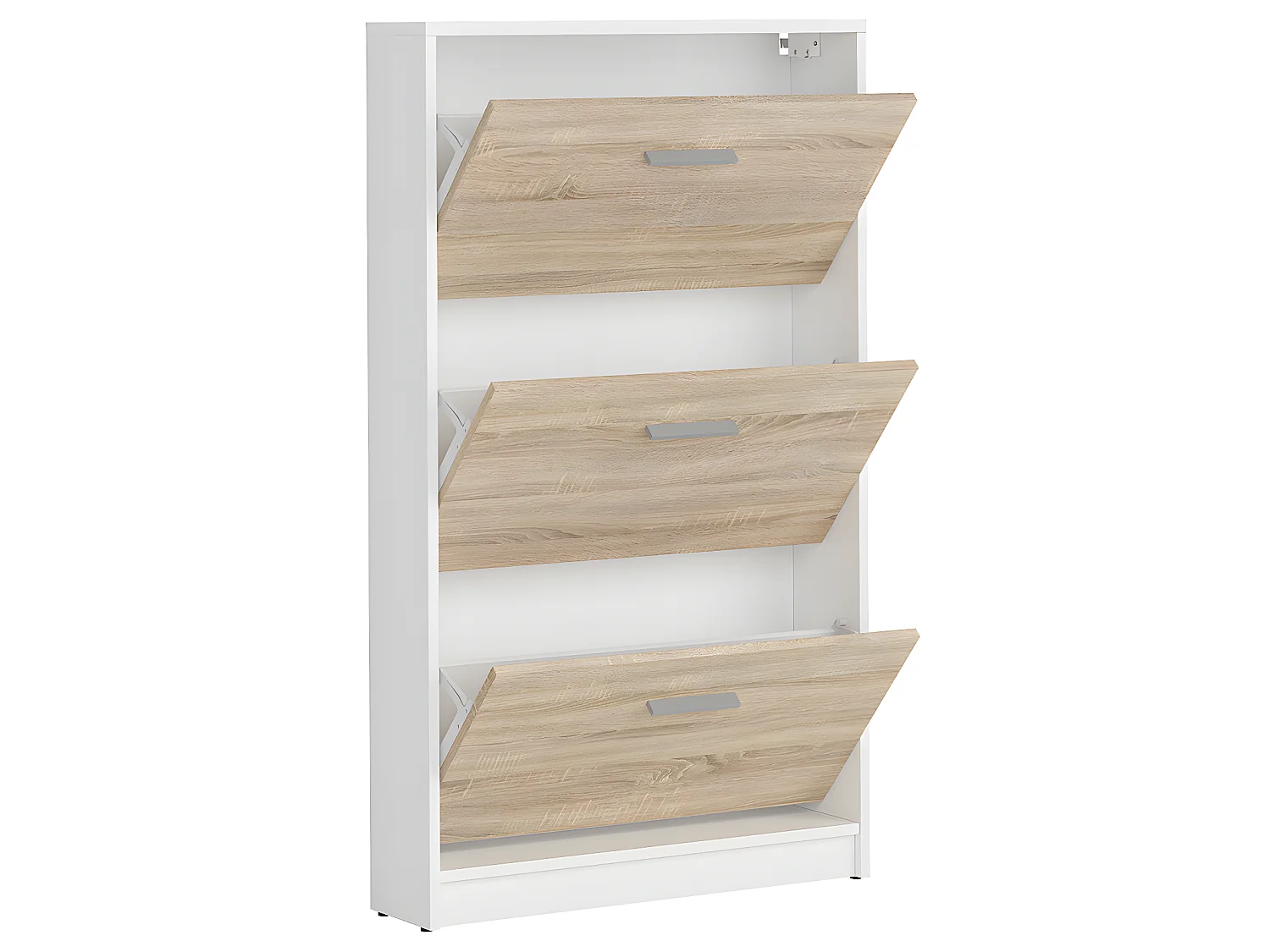Mueble para zapatos 3 puertas Ewen Blanco y Madera