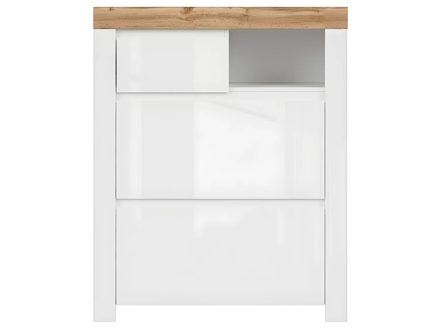 Hohes Schuhmöbel Hella Weiß und Holz