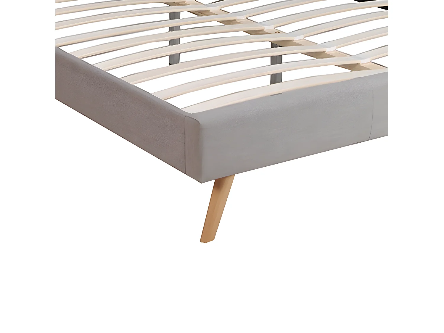 Lit FJORD 180x200 + 1 sommier / tissu Gris Clair