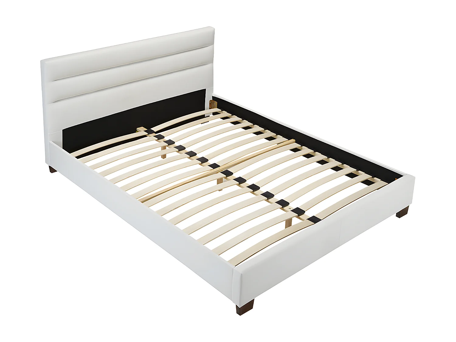 Lit 180 x 200 cm - Simili - Blanc - FAUSTIN