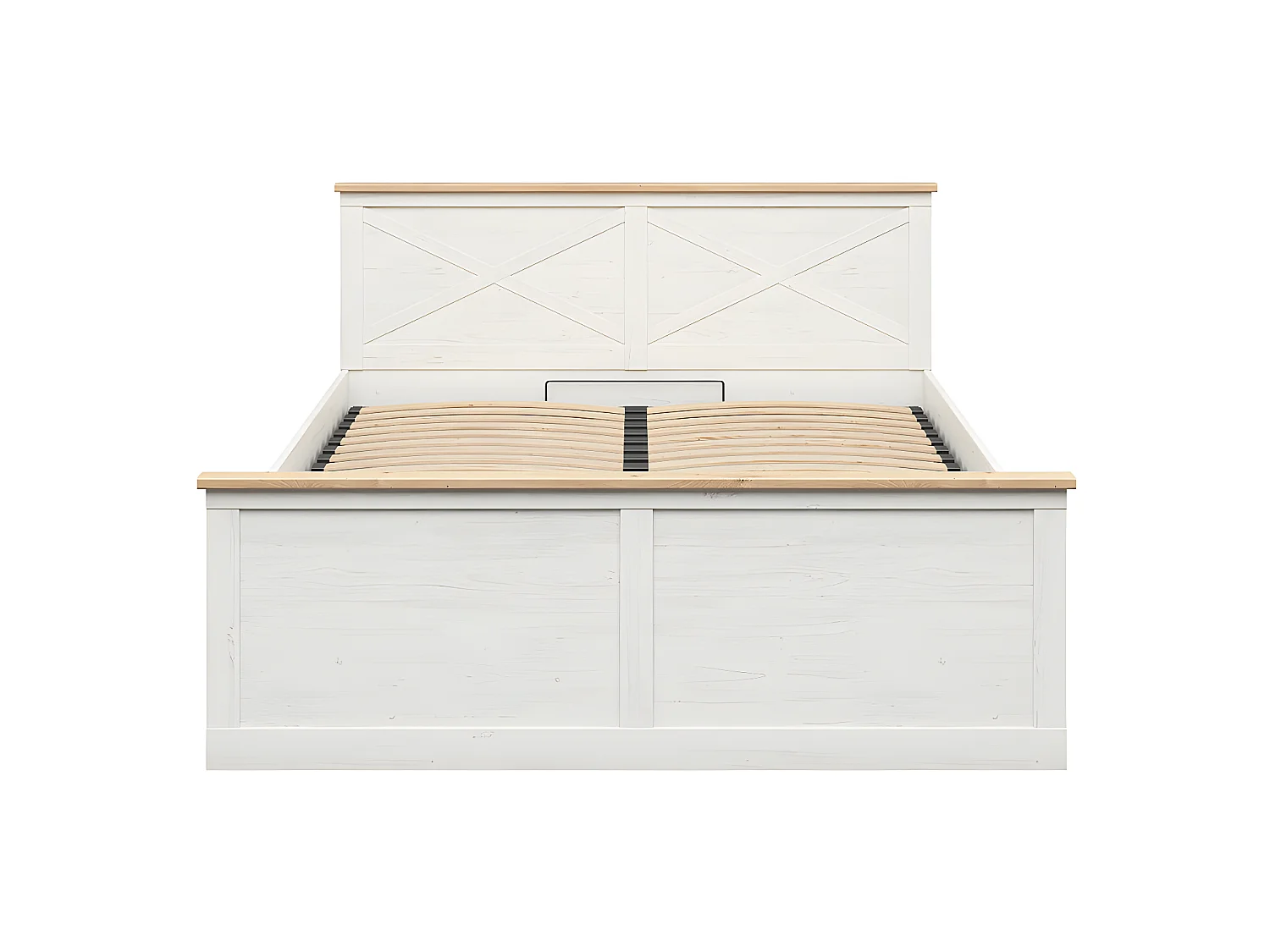 Bedstee 160x200 inclusief lattenbodem Victoria Wit en Hout