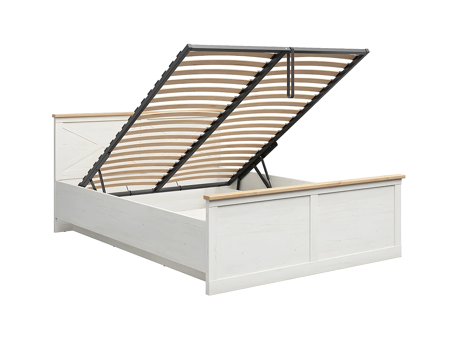 Bedstee 160x200 inclusief lattenbodem Victoria Wit en Hout