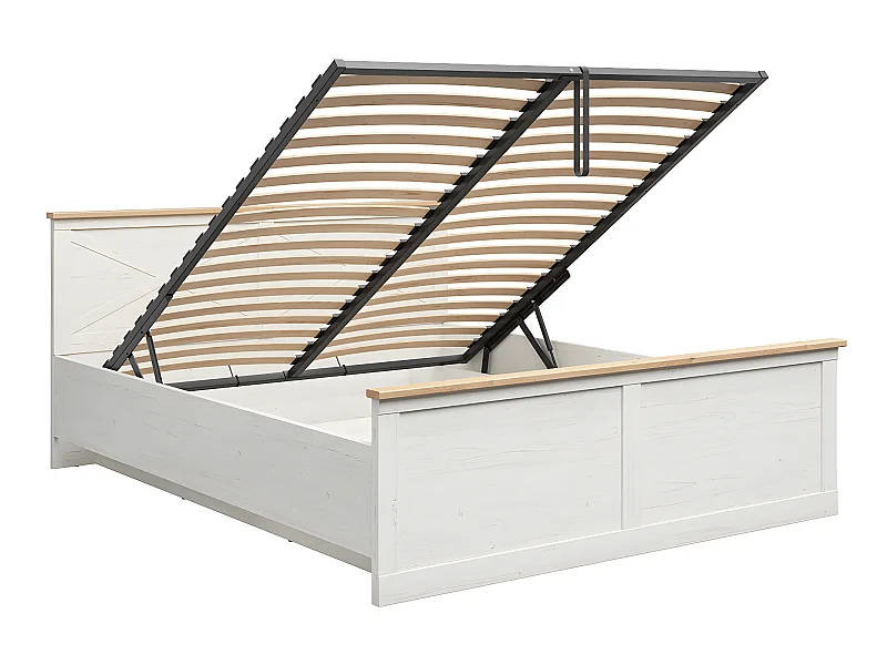 Cama canapé 180x200 con somier Victoria Blanco y Madera