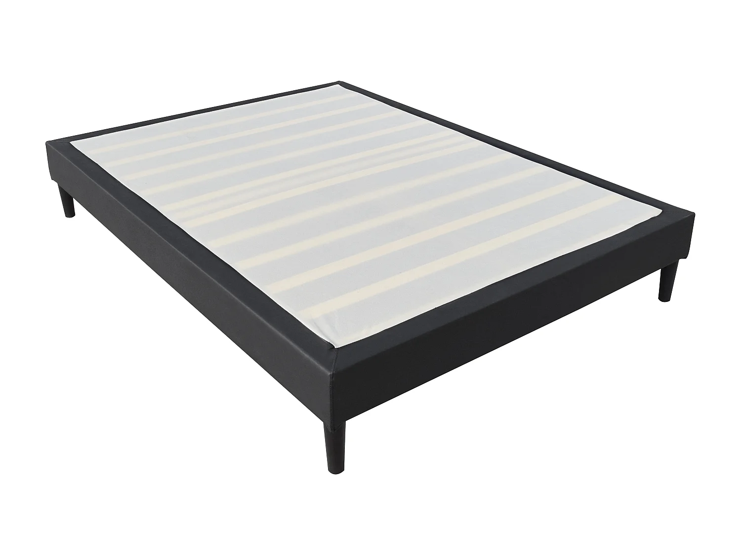 Sommier Tapissier Noir 160x200 déhoussable housse lavable - revetement Tissu PVC