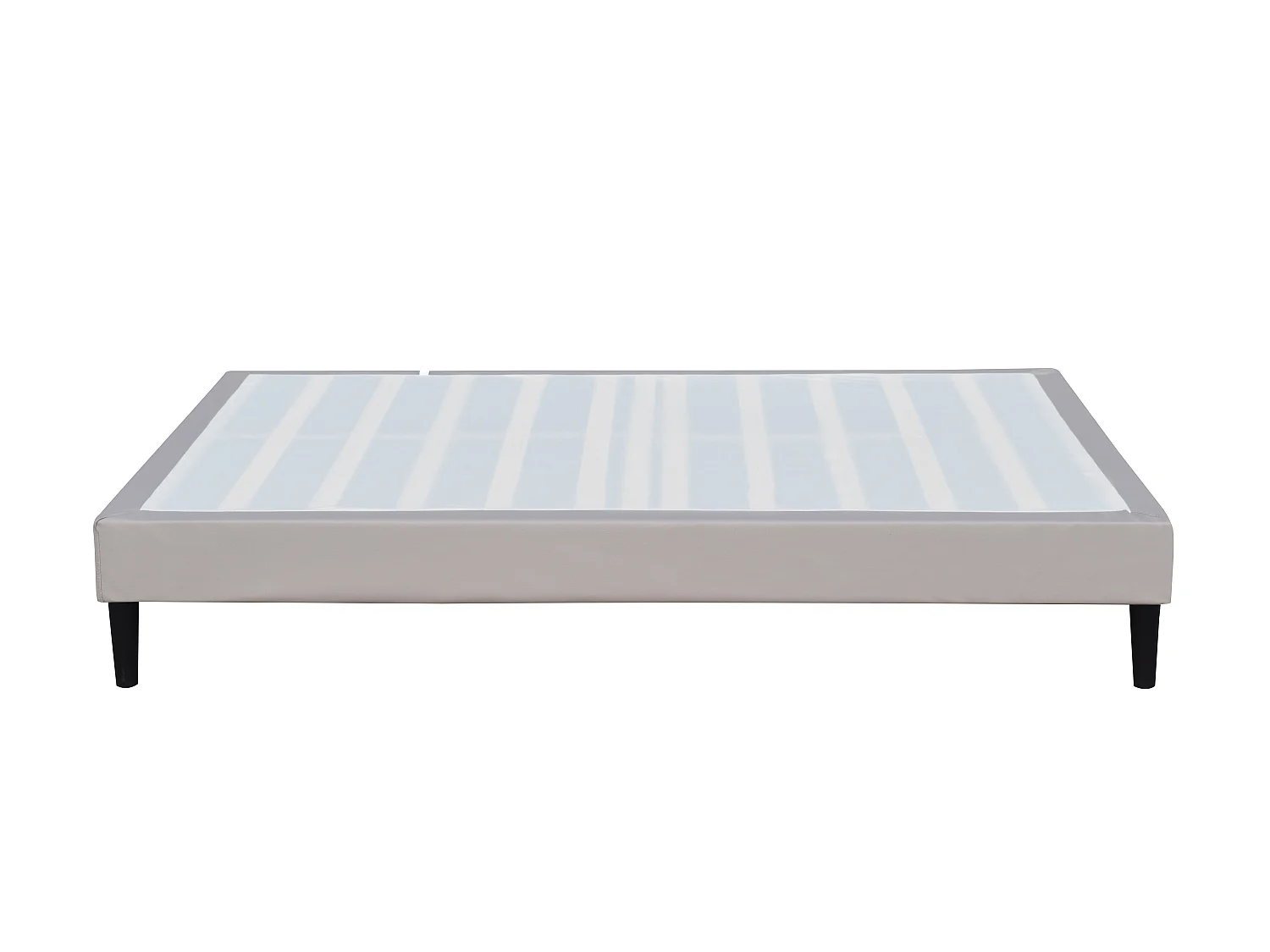 Sommier 70x190 cm Tapissier déhoussable Gris avec Pieds 20 cm 13 Lattes - Tissu Polyester 100%