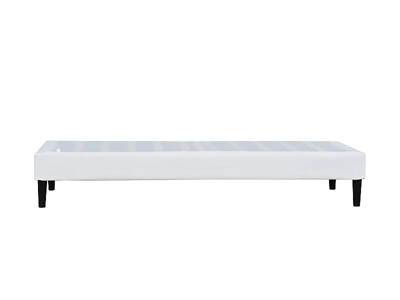 Sommier 80x190 cm déhoussable housse lavable blanc avec pieds 20 cm 13 lattes Opale